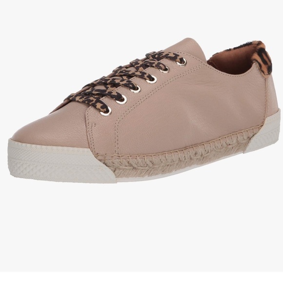 Stylish Franco Sarto leather Tan Women's Sneakers with cheetah detailing - Picture 1 of 8